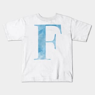 Clouds Blue Sky Initial Letter F Kids T-Shirt